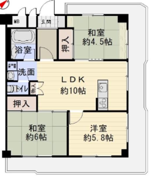 朝日プラザフェニックス(3LDK/5階)の間取り写真