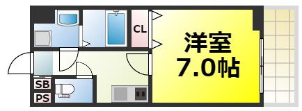 AQUA GALAXY(1K/8階)の間取り写真