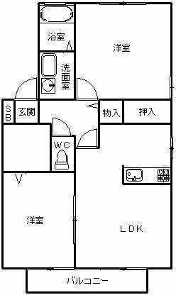 サニーコート(2LDK/1階)の間取り写真