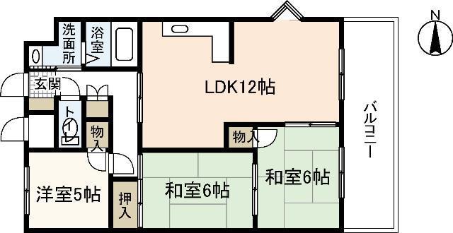 中田ビル(3LDK/4階)の間取り写真