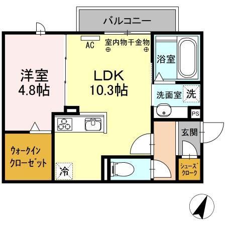 ステラ みよし(1LDK/2階)の間取り写真