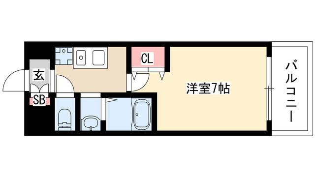 パークフラッツ金山(1K/13階)の間取り写真