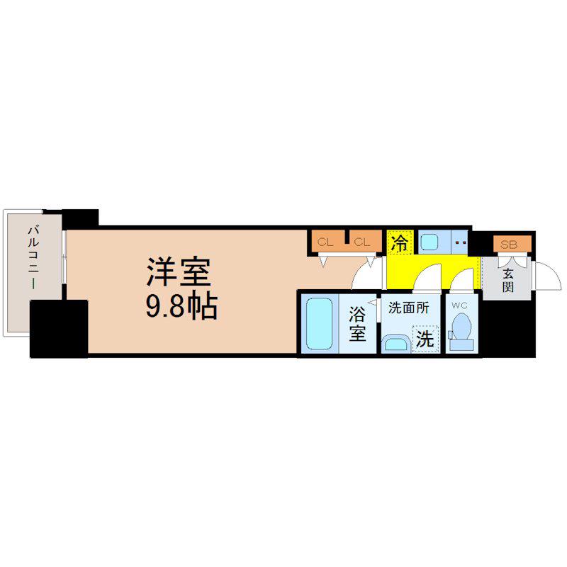S-RESIDENCE大曽根駅前(1K/13階)の間取り写真