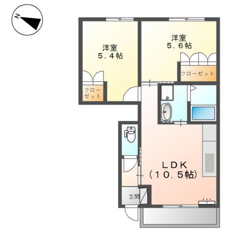サンシャイン森ノ木 2LDK(2LDK/1階)の間取り写真