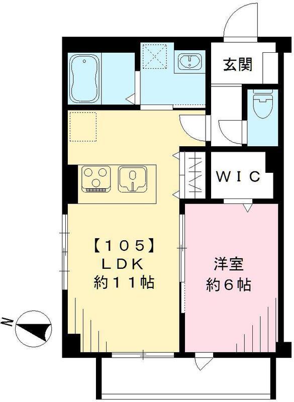 ノース SIDE 11(1LDK/1階)の間取り写真
