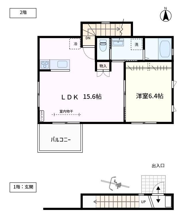 仮・上石神井二丁目(1LDK/2階)の間取り写真