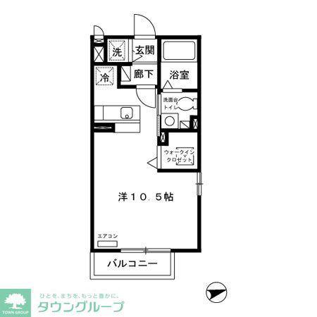 カルム中野(ワンルーム/1階)の間取り写真