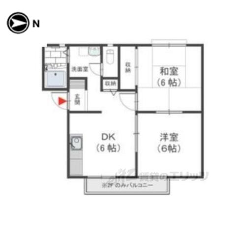 アンシャンテ宮の森3(2DK/2階)の間取り写真