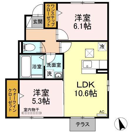 ハルトリーゲル・アネックス(2LDK/1階)の間取り写真