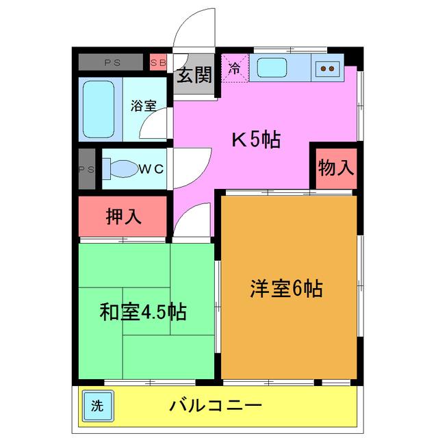 第3吉岡マンション(2K/1階)の間取り写真