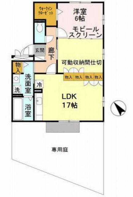 シャルマン(1LDK/1階)の間取り写真