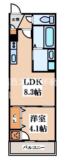 FASECIA AMENITE(1LDK/2階)の間取り写真