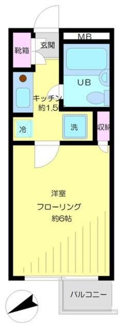 日立八幡山ビル(1K/3階)の間取り写真