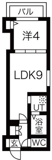 DOAHN 平野本町(1LDK/1階)の間取り写真