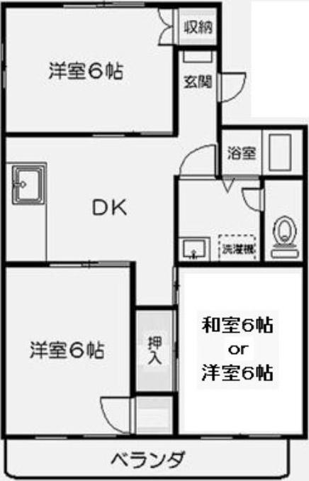 ラフォーレ クラマエ(3DK/2階)の間取り写真