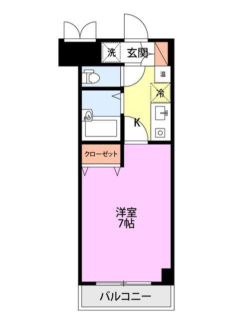 レジデンス米山(1K/2階)の間取り写真