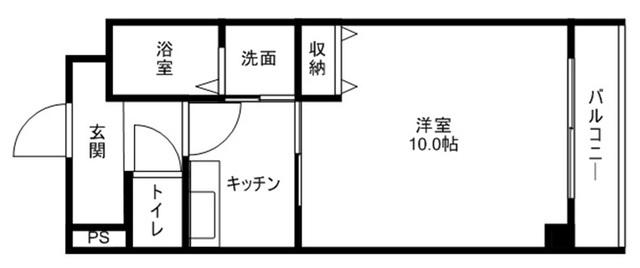 FLAT都賀山(1K/2階)の間取り写真