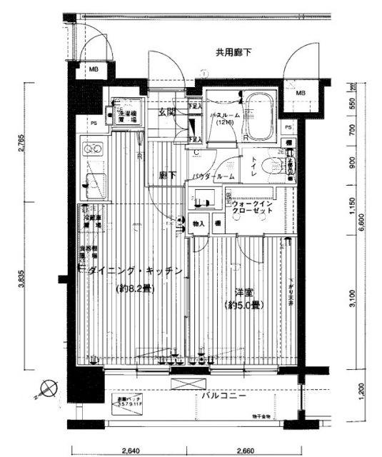 LA.スイート上野(1DK/5階)の間取り写真