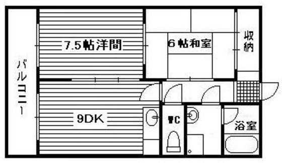 ル・クレール三篠(2LDK/4階)の間取り写真