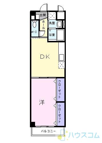 ハイツ東一津屋公輝(1DK/1階)の間取り写真