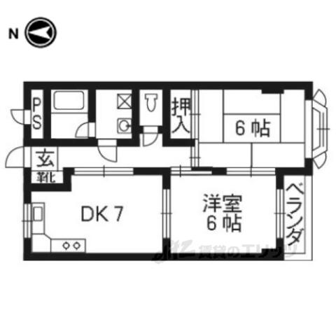 メゾンアーバンスコープ(2DK/3階)の間取り写真