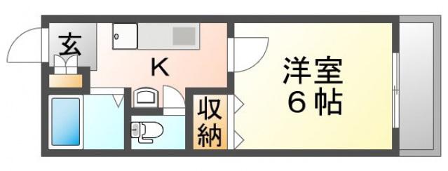 メゾンTH山本(1K/1階)の間取り写真