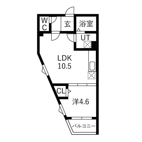 グランフォーレ中村日赤(1LDK/2階)の間取り写真
