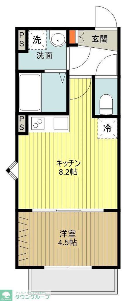 GRADUS福生(1LDK/3階)の間取り写真