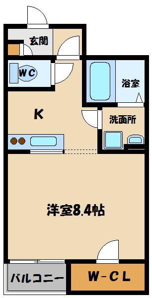 レオネクストコスモス(ワンルーム/1階)の間取り写真