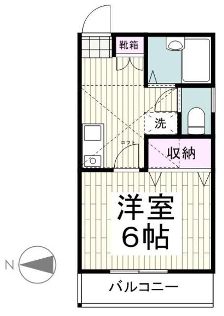 本町ドミール21(1K/2階)の間取り写真