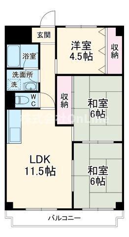 グランドールK(3LDK/2階)の間取り写真