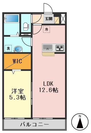 リブリ・ユウヤ(1LDK/1階)の間取り写真