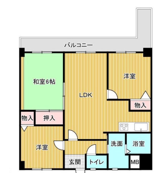 サン・ヴェール春日(3LDK/6階)の間取り写真