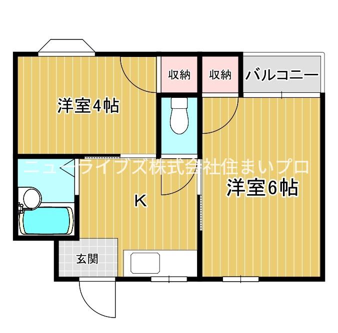 オペル1番館(2K/3階)の間取り写真