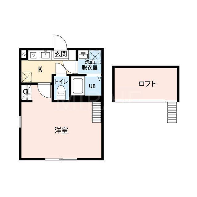 町田市金森東1丁目共同(1K/2階)の間取り写真
