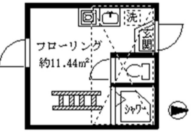 グレースリーベ(ワンルーム/2階)の間取り写真