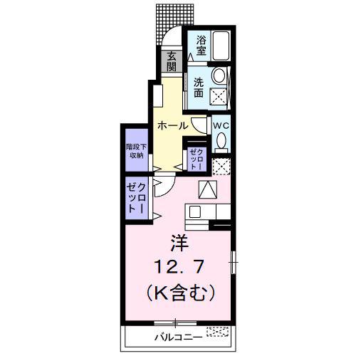 プラシード メゾン(ワンルーム/1階)の間取り写真