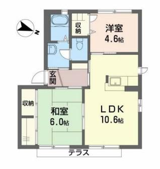 シャーメゾンさくら坂(2LDK/1階)の間取り写真