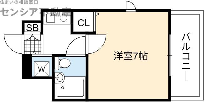 リーガル京橋(1K/5階)の間取り写真