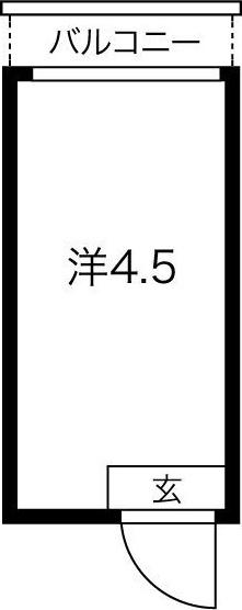 中切町マンション(ワンルーム/4階)の間取り写真