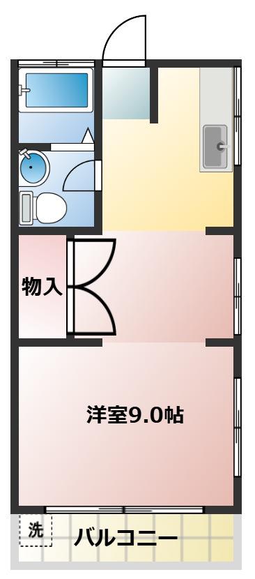 シャトー茗荷(1K/1階)の間取り写真