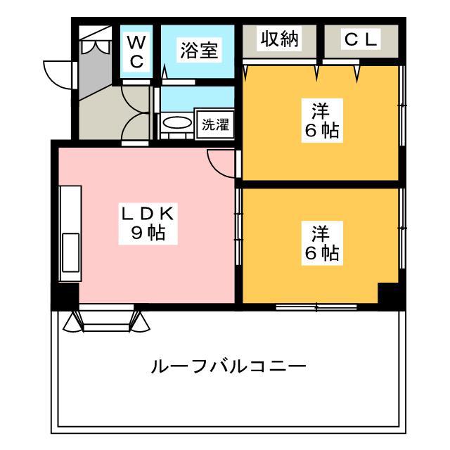 シルクアベニューI(2LDK/2階)の間取り写真