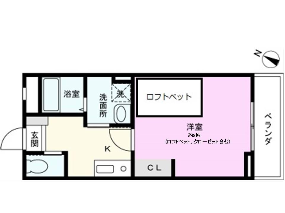 シクレッツァ カーサKT(1K/3階)の間取り写真