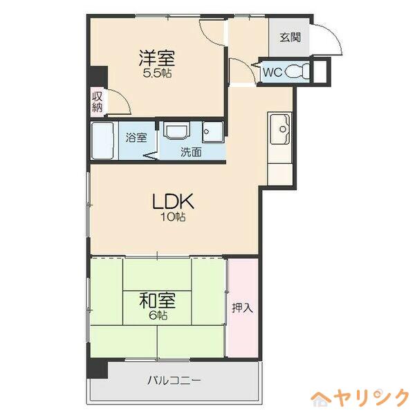 向が丘ハイツ(2LDK/5階)の間取り写真