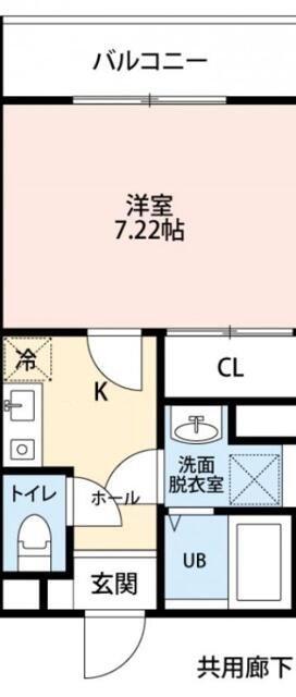北小岩テラス(1K/2階)の間取り写真