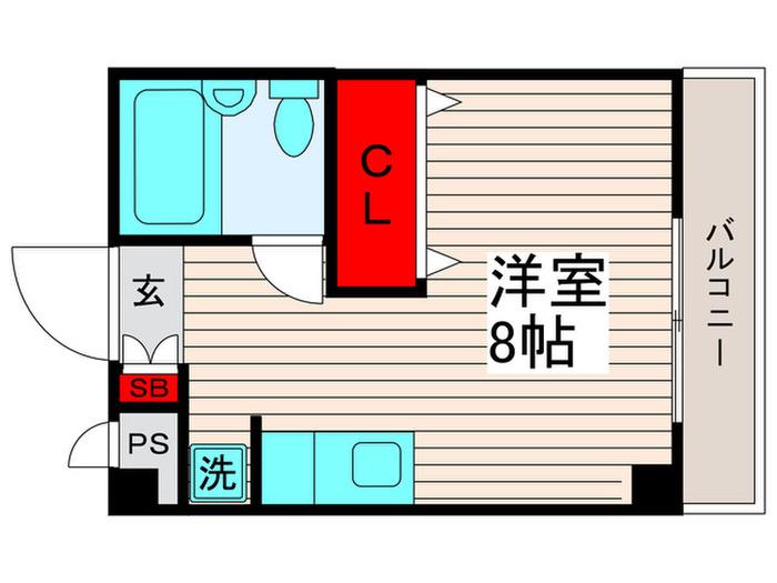 足立TSハウス(ワンルーム/2階)の間取り写真