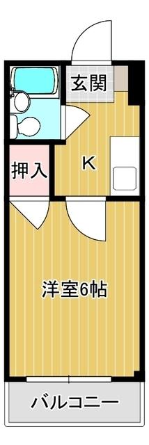 向山ハイツ(1K/3階)の間取り写真