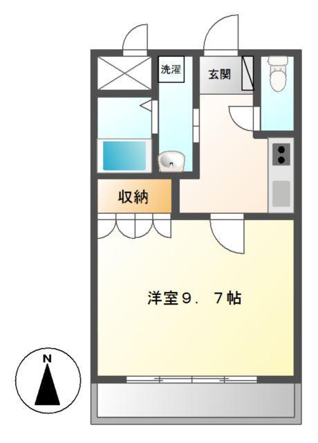 シャインプレイス(1K/1階)の間取り写真