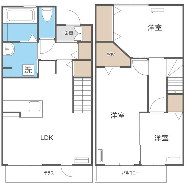 D-ROOMウィスタリア(3LDK/1階)の間取り写真