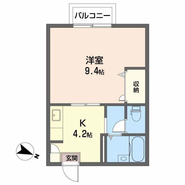 メイプルハイツ(1K/2階)の間取り写真